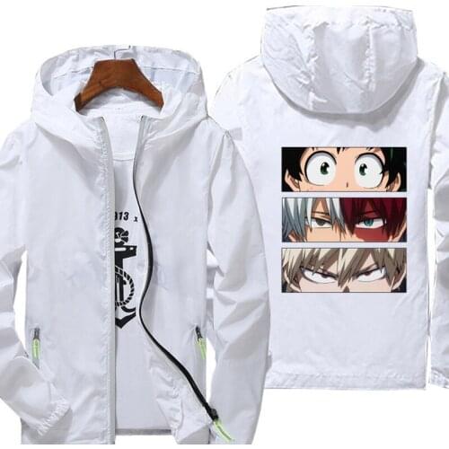 My hero academia Jacket women Autumn reflective zipper Windbreaker waterproof Jackets men street Hooded thin Coats
