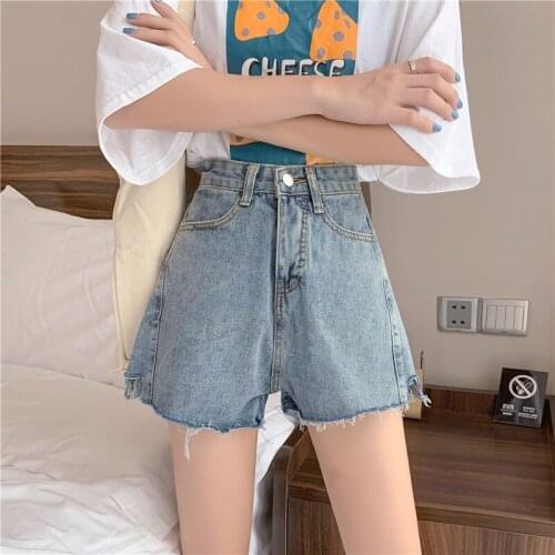 2021 Korean Style Women Shorts Jeans High Waist Casaul Summer Denim Short Wide Leg Pants Women Clothes Pantalones Cortos WPY3798