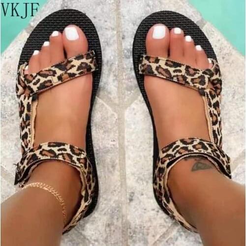 2021 Women Summer Shoes Sandals Flat Beach Sandals Velcro Fashion Outdoor Casual Sandals Open Toe Sandalias Zapatillas Mujer