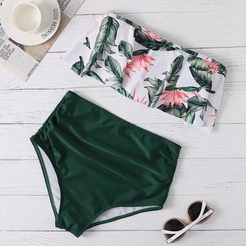 2020 New Bikinis Women Swimsuit High Waist Swimsuit Plus Size Swimwear Push Up Bikini Set Vintage Beach Wear