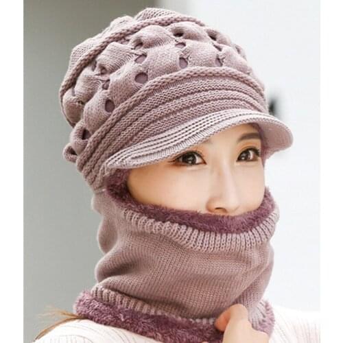 Winter Womens Warm Hat Plus Velvet Thicken Beanies Thermal Knitted Woolen Hats Multicolor Casual Sports Caps Cold Proof Ski Cap