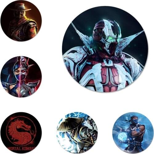 Mortal Kombat Icons Pins Badge Decoration Brooches Metal Badges For Clothes Backpack Decoration 58mm