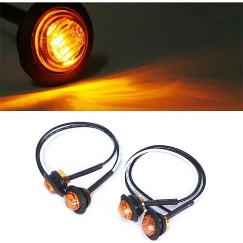 10pcs Round Amber LED Light Front Rear Side Marker Indicators Light for Truck Bus Trailer Caravan Boat Motocycle 12 / 24V 1