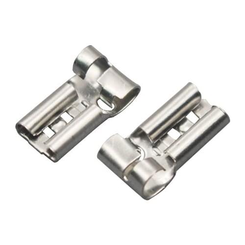 100PCS 6.3MM Flag-Type Hook Switch Claw-Type Female Terminal Plug-in Connection Cold Compression Terminal Copper Connector