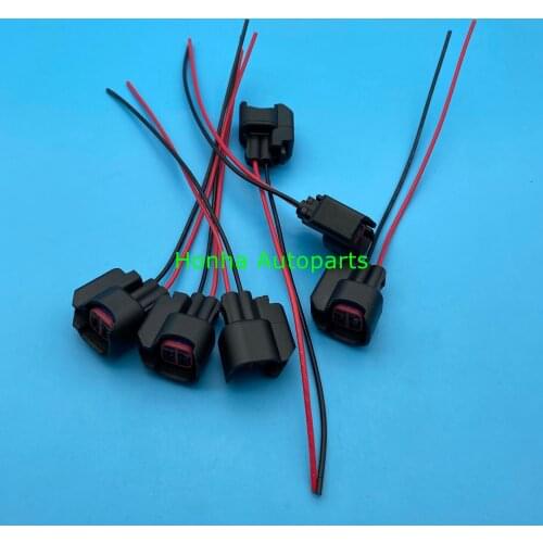 200 pcs Fuel Injector Connector Wiring Plugs Clips EV6 EV14 Fuel Injectors USCAR Connector with 16AWG 20cm red/black wire