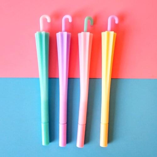 24 pcs Creative small umbrella shape gel pen student stationery 0.5mm black pen kawaii school supplies papelaria canetas