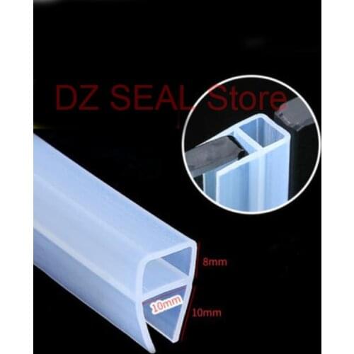 3 meters silicone rubber shower glass edge trim door window sealing strip weatherstrip for 10mm glass