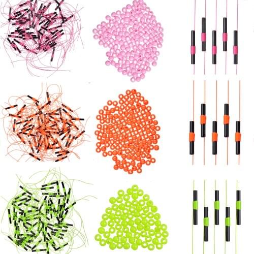 300Pcs Float Stopper Fishing Slip Bobber Stop with Fishing Beads for Fishing Line Leader rig Stopper for Saltwater & Freshwater