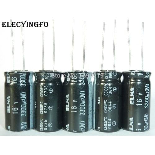 5pcs 3300uF 16V3300uf Japan ELNA RJ4 Series 12.5x25mm 16V3300uF Audio capacitor