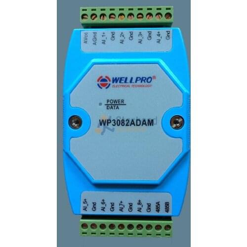 8-channel 12bit Analog Input Module, DC 0-20mA/4-20mA RS485 Modbus Data Acquisition for PLC, ADAM DIN Rail, free VB Source code