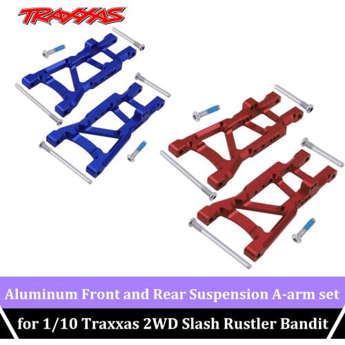 Aluminum Front and Rear Suspension A-arm Set Replace 2555 3631 2532 Parts for 1/10 TRAXXAS Slash 2WD RC Car Upgrade Parts Jump