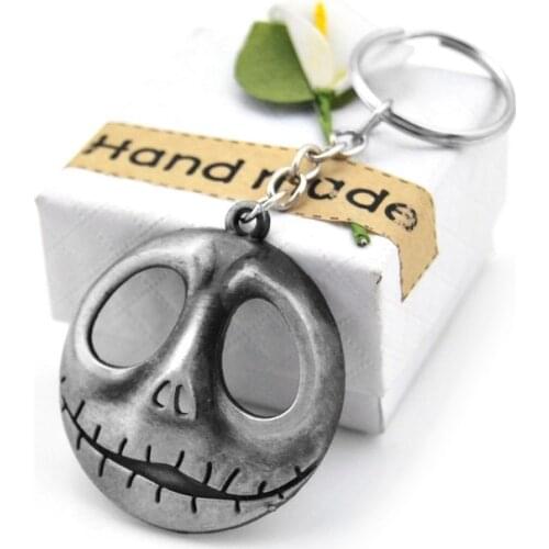 Hot COCO Jack Devil Skull Pumpkin Keychain Cartoon Key Chain Nightmare Before Christmas Jack Devil Skull Mask Men Key Holder