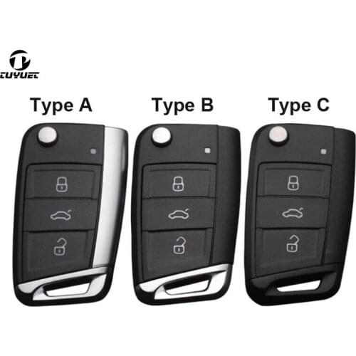 3 Button Remote Key Shell Case For VW Volkswagen Golf 7 MK7 Skoda Seat Passat Skoda Leon Octavia Flip Auto Car Key Case