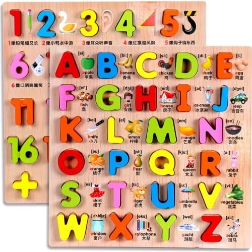 Wooden Toys Fruit Digital Alphabet Animal Traffic Figure Matching Puzzle Preschool Busy Board Educational Kids Toys Kids Toys