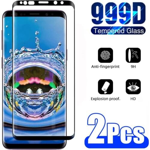 2PCS Curved Tempered Glass for Samsung S21 Ultra S8 S9 S10 Plus S10E Screen Protector for Samsung Note 20 Ultra 10 9 8 Glass