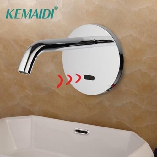 KEMAIDI Bathroom Faucets Single Cold Basin Chrome Automatic Touch Free Sensor Solid Brass Sink Mixer Tap Faucet Mixer Tap