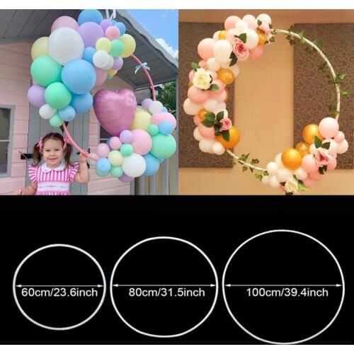60 80 100cm Balloon Arch Ring Hoop balloon Circle Ballon Holder Garland Baby Shower Birthday Wedding Party Decor Wreath Frame