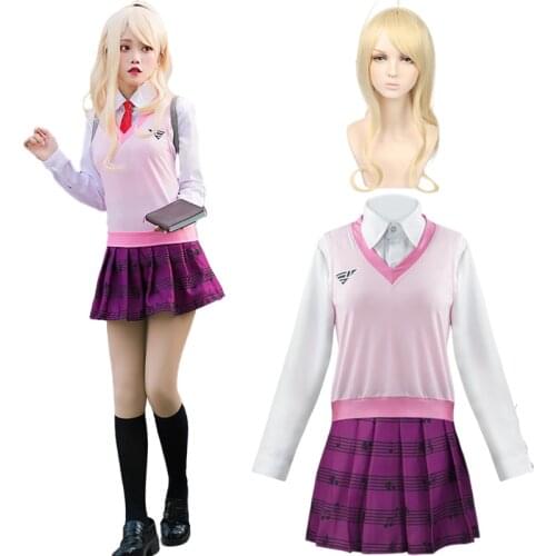 Anime Danganronpa Akamatsu kaede Cosplay Costume High School Students Campus Uniform Halloween Carnival Costume JK Uniform