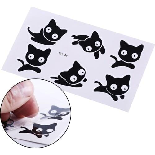 Small Black Cat Waterproof Temporary Tattoos Tatuajes Temporales Temporary Body Arts Flash Tattoo Henna Xha Tatoo
