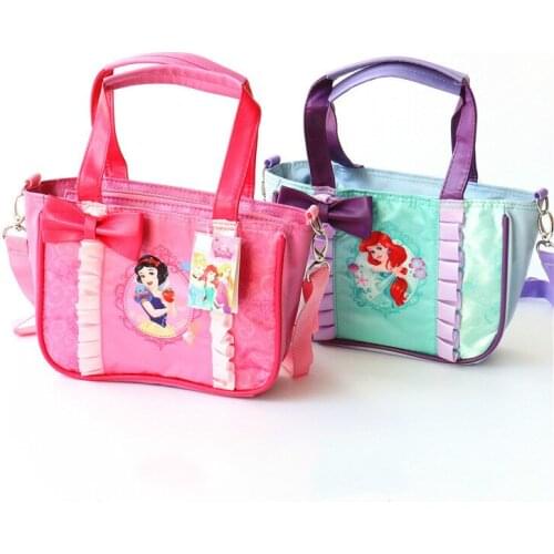 Disney Princess small bag cartoon canvas lunch bag girl tutoring bag one-shoulder tote bag