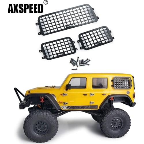 AXSPEED Metal Stereoscopic Window Mesh Protective Net for Axial SCX24 AXI00002 Jeep 1/24 RC Car Decorations Parts Accessories