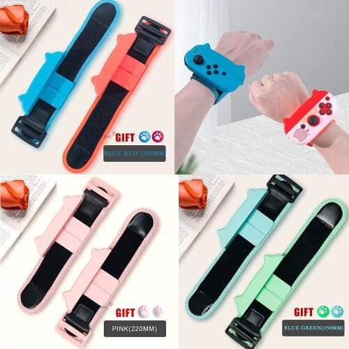 Cute Cat Controller Wrist Band Armband for Switch Dance 1 Pair Adjustable Game Bracelet Strap for Nintendo Switch for Joy-Con