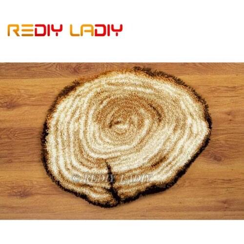 Latch Hook Kits Make Your Own Rug Wood Annual Ring Tapestry Crochet Cushion Mat DIY Carpet Rug Pre-Printed Canvas Hobby & Crafts