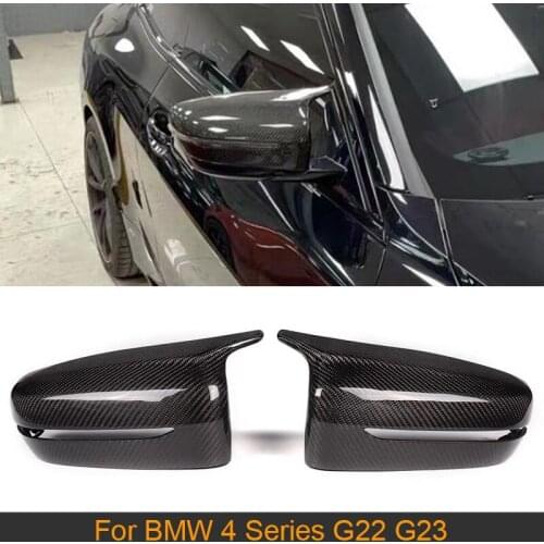 Carbon Fiber Car Side Mirror Covers Caps for BMW 4 Series G22 G23 2021 Rearview Mirror Covers Caps Shell Replacement