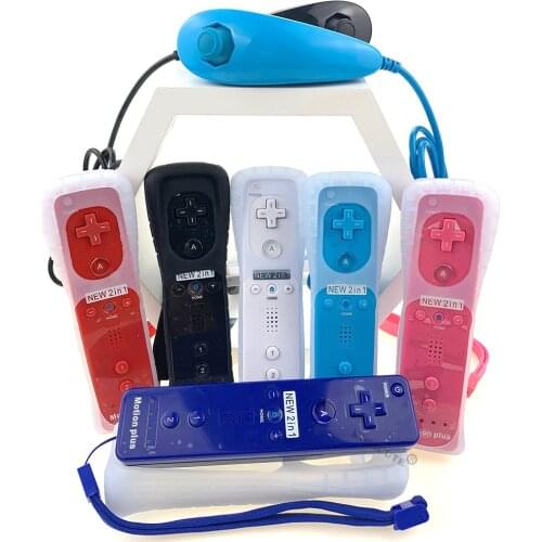 New 2 IN 1 Wireless Remote Gamepad Controller For Nintend Wii NS Remote Controle Joystick Joypad Handle a set with Motion Plus
