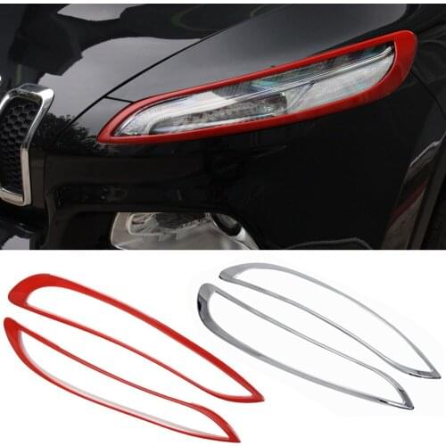 ABS Front Daytime Running Light Lamp Cover Decorative Trim for Jeep Cherokee 2014-2018 Exterior Car Accessories