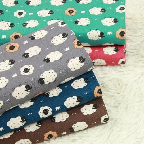 Half yard thicken cotton fabric cartoon animal sheep print, handmade DIY patchwork bag 100% cotton cloth B192