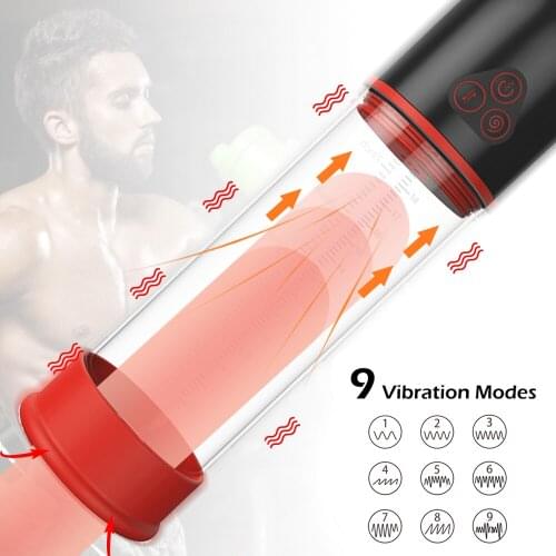 Penis Pump Men Automatic Penis Extender USB Rechargeable Pump For Penis Vacuum Enlargement Dick Massage Masturbator Adult Toy L1