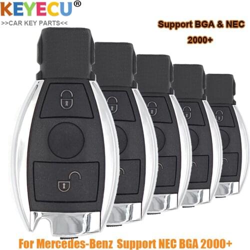KEYECU 5PCS Smart Remote Car Key for Mercedes-Benz W204 C180 C220 C200 C230 C250 C280 C300 C350 C320 4MATIC CDI, Fob 2 Button