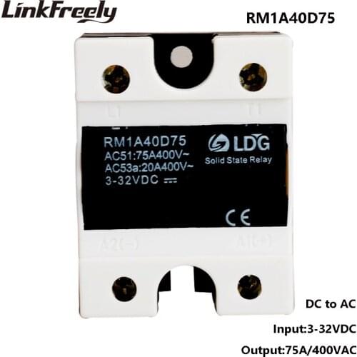 RM1A40D75 5pcs 2SCR 75A DC AC Solid State Relay,5V 12V 24V 32VDC Input 42-440VAC Output,Zero Crossing SSR Relay Switch Board