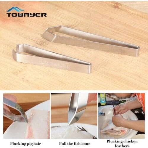 Stainless steel pig hair clip kitchen household salmon bone clip chicken duck feather plucking fish bone pliers tweezers