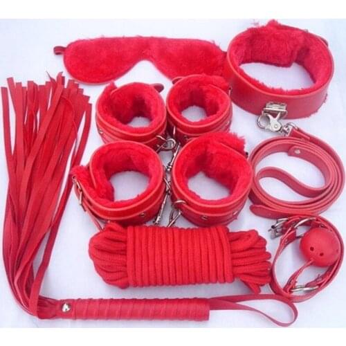 Sex Toys 7 Items Cotton Rope Handcuffs Collar String Mouth Whip Suit Offbeat Bondage BDSM Exotic Sex Products For Adults Games