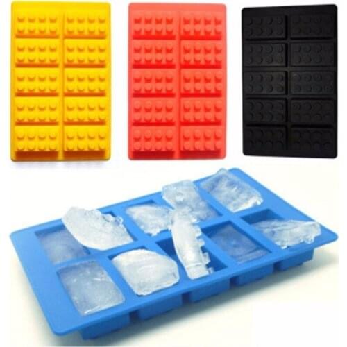 Tetris Blocks Silicone Mold Robot Fondant Chocolate Mold Ice Cube Maker Stencils Cake Decorating Tools Ice Form