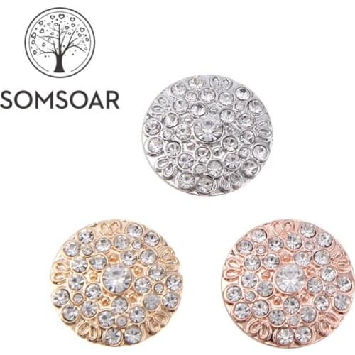 Somsoar Jewelry 2.8cm Big Szie Crystal Round power Slide Charms fit 10mm Mesh Bracelet and Leather Wrap Bracelet 10pcs/lot