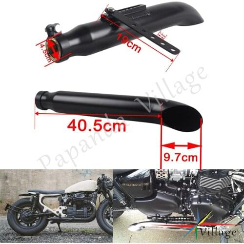 Universal 35-41MM Slash Cut Exhaust Muffler Steel Vintage Silencer Pipes For Harley Softail Road King Bobber Chopper Cafe Racer