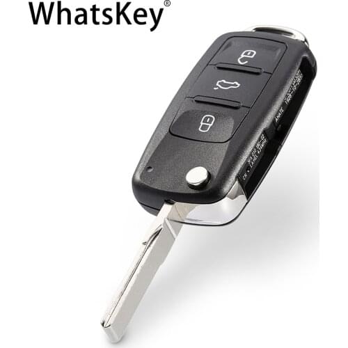 WhatsKey 2/3 Button Replacement For VW Volkswagen Polo Lavida Golf MK6 SEAT Skoda Octavia Passat Folding Remote Car Key Shell