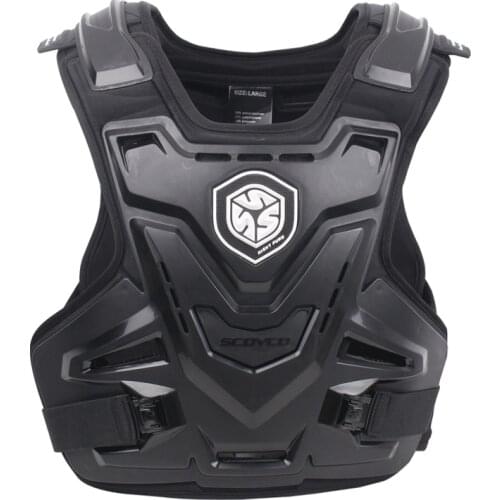 SCOYCO Motorcycles Motocross Chest Back Vest Protector Armadura Racing Protective Body Guard MX Armor Black A-07