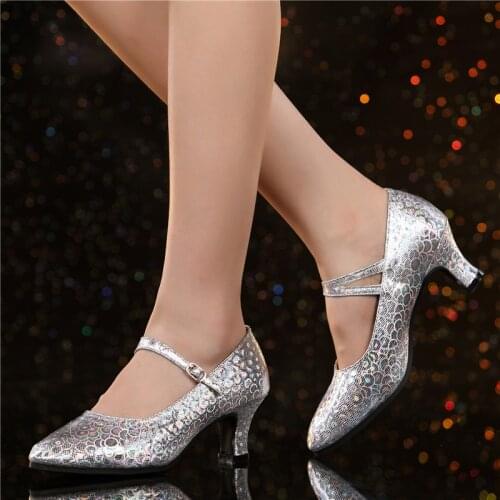 Ballroom Dance shoes for women high heels closed toe latin dance shoes tango salsa dance shoes 5.5cm gold