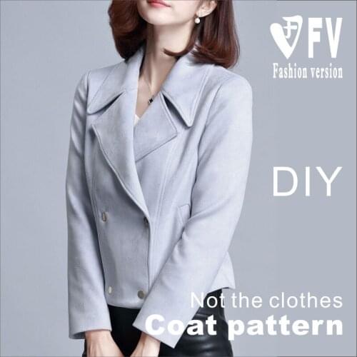 Womens short jacket double-breasted small suit clothing cutting picture 1:1 finished pattern BWT-43