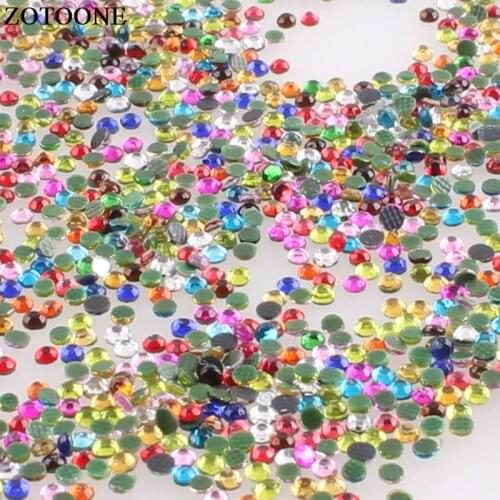 ZOTOOONE SS6 Hotfix Mixed Colors Crystal Flatback Resin Nail Rhinestones Iron On Crystals Stones Strass For DIY Clothes Crafts E