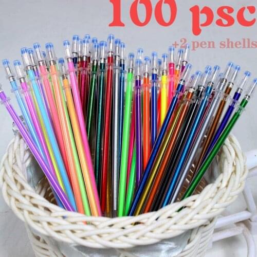 100 Color Flashing Metal Fluorescent Graffiti Refill Creative Gel Pen Used To Replace Painting Graffiti Student Supplies Art Pen
