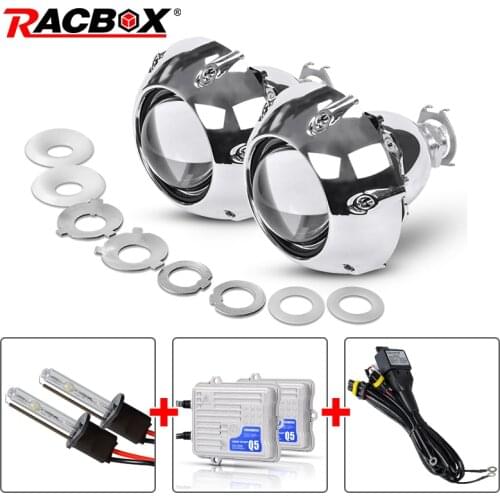 2.5 Inch Mini Bi-Xenon Projector Len 55W HID Bulb H1 4300K 6000K 8000K 12000K Fog Lamp Retrofit For H4 H7 Car Headlight Assembly