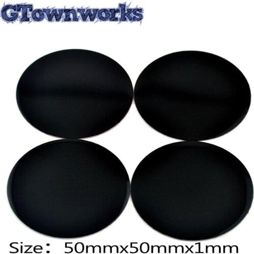 4pcs 50mm Universal Flat Car Wheel Center Hub Caps Sticker Logo Solid Color Aluminum Medium Black Silver For Car Styling