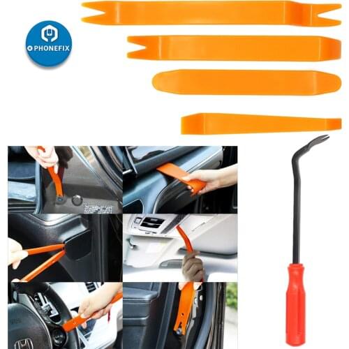 5pcs Auto Trim Removal Tool Kit Plastic Fastener Remover Pry Car Door Clip Panel Prying Tool Auto Dash Radio Audio Installer