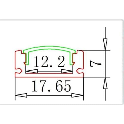 Free Shipping 2000mmX18mmX10mm 95 pieces(190 meters) a lot, LED extrusion aluminum profile for below 12mm PCB LED strip lights