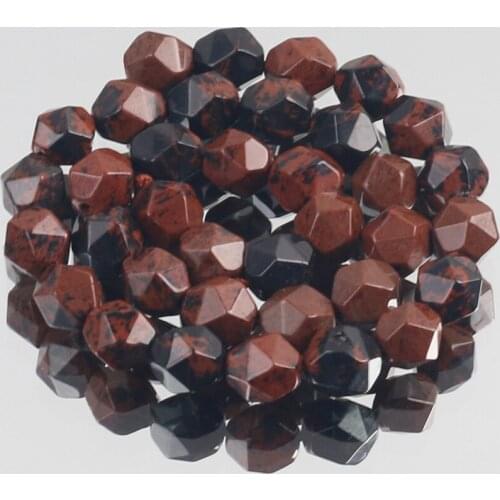 AAA Natural Faceted Mahogany Obsidian Stone Bead for Jewelry Making DIY Bracelet Necklace Loose Spacer Beads 6/8/10mm